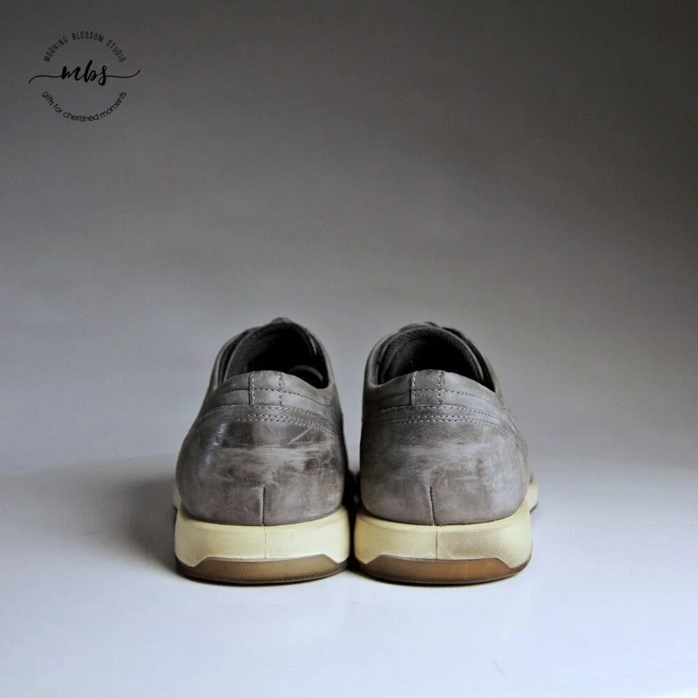 Ecco‎ Jared Low-Top Round Toe Suede Leather Oxfords Shoes Grey Men EU 44